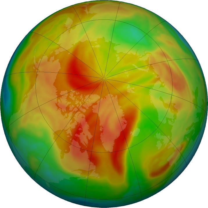 Arctic ozone map for 25 March 2017